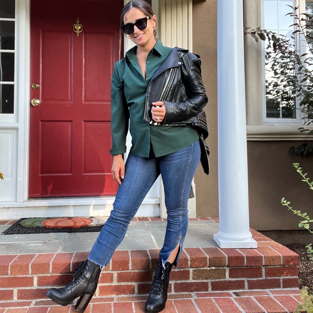 NWT dark green blouse